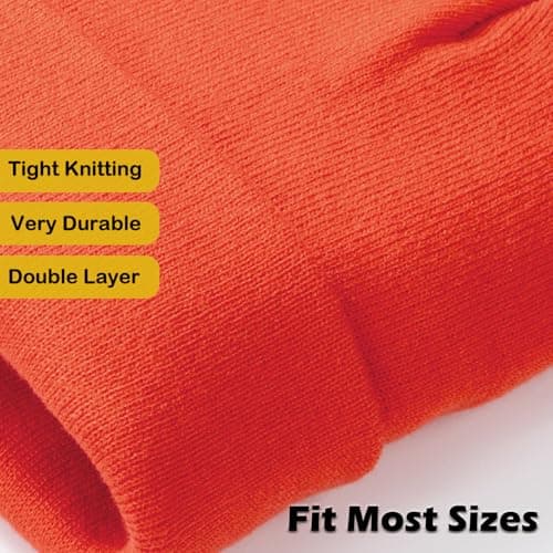 LAKIBOLE Beanie Hats for Men Spring Summer Autumn Winter Slouchy Beanies for Women Teenage (OrangeRed/Yellow/Green) - Thumbnail 3