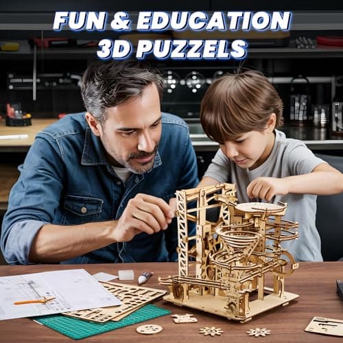Uplike 3D Wooden Puzzles for Adults: 330 pcs 3D Mechanical Wood Marble Run with Roller Coaster Model Kit for Brian Teaser to Build - Christmas Hobbies Craft Kits Puzzles for Adults Home Decor Gifts - Thumbnail 4