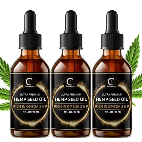 GPGP GreenPeople 3 Packs Natural Hemp Seed Oil Liquid Drop, Immune System Support, Support Focus and Energy, and Support Nighttime Activities, Pure Extract, Rich in Omega 3&6&9 Fatty Acids - Image 1