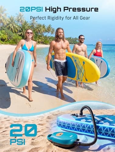Seesii Cordless Paddle Board Pump Electric, Rechargeable 20PSI SUP Pump, Intelligent Dual Stage Fast Inflation & Deflation, Portable High Pressure Auto-Off Air Pump for Paddleboards, Boat, Kayaks - Thumbnail 3