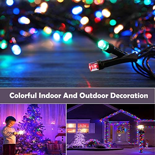 XUNXMAS Bright Christmas Lights Outdoor 300 LED String Lights, 100ft Connectable 8 Modes Christmas String Lights Tree Lights for Home, Party, Holiday, Halloween Indoor Xmas Decorations Multicolor - Thumbnail 6