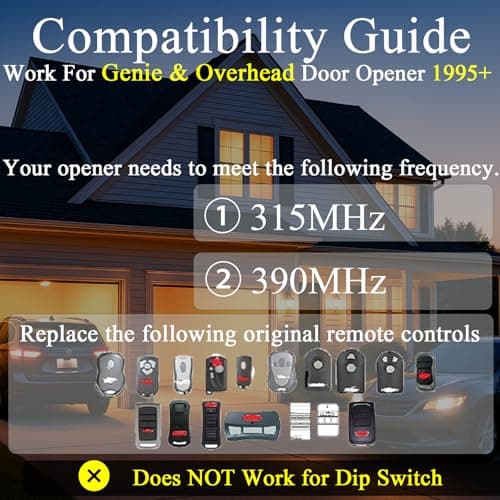 Replacement for Genie & Overhead Door Garage Door Opener Remote G3T-R G3T-BX G3T-A,only Compatible with All Intellicode Genie Overhead Garage Openers from 1995 - Thumbnail 3