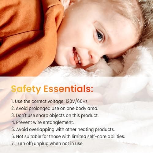 WOOMER Electric Heated Throw Blanket, Soft Faux Fur Fast Heating Blanket, 4 Heating Levels & 4 Hours Auto Off (50"x 60"), Machine Washable, Over-Heat Protection, ETL Certification - Thumbnail 4
