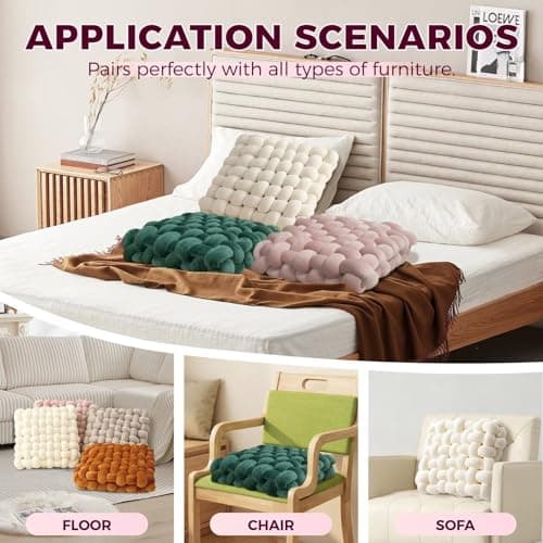 Jaysydd Knot Throw Pillows Square Emerald Green Throw Pillows Soft Accent Pillows Decoration Cushion for Couch Home Office Living Room Bedroom Bed Sofa Decor 15.7" - Thumbnail 4