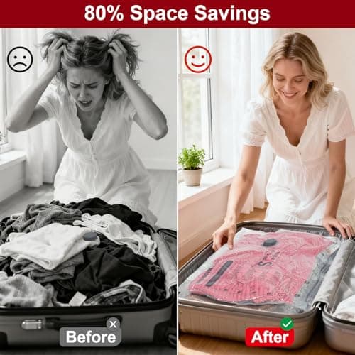 Vacuum Storage Bags with Portable Electric Pump,Space Saver Sealer Bags, Airtight Compression Bags for Clothes, Pillows, Comforters, Blankets, Bedding (15 Pack) - Thumbnail 3