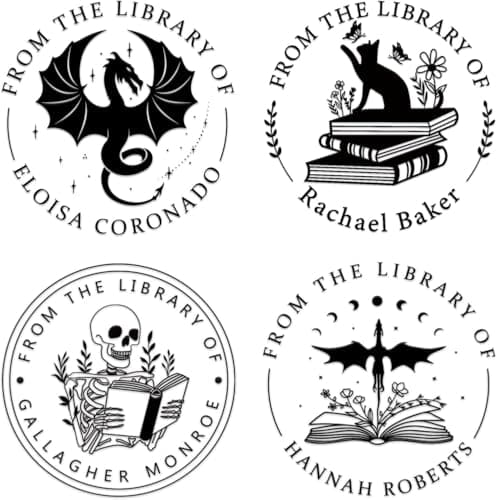 Personalized Book Embosser – Custom Book Stamp for Book Lovers, Libraries, and Gifts, Personalized Embosser with Custom Design (Including Dragon, Cat, Flower, and Other Patterns) - Image 1
