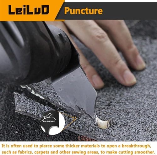 LEILUO 6 Pcs Oscillating Multi Tool Hook Knife Blade for Carpet Roof Shingles Soft Materials Universal Oscillating Tool Accessory with Storage Bag Compatible with DeWalt Dremel Milwaukee and More - Thumbnail 5