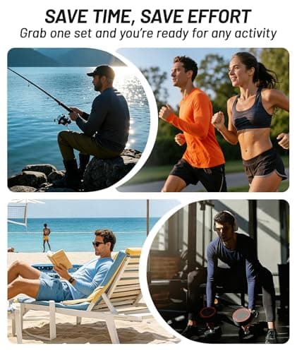 Sun Shirts for Men UPF 50+ Sun Protection Fast Dry Rash Guard Long Sleeve Shirts for Mens Workout T-Shirt Swimming Tee Cooling Water Shirt for Men - Thumbnail 6