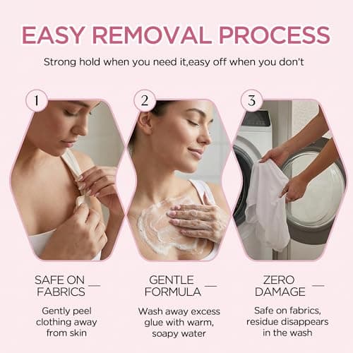 LOVEALERT Body Glue for Clothes – 20ml Liquid Fashion Tape Alternative, Fast Drying 60s Body Adhesive for Clothing, Sweat Resistant Skin Glue for Strapless Dresses, Low-Cut Tops, Wigs(Rose) - Thumbnail 6