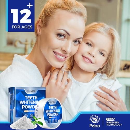 Teeth Whitening Powder 50g with Pap - Sensitivity Free Enamel Safe Whitening Powder, Removes Years of Coffee Tea Wine Tobacco Stains, Toothpaste Whitening Powder for Brighter Smile - Thumbnail 2