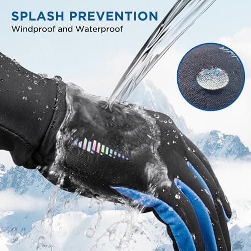 SIMARI Kids Winter Gloves with Touchscreen, Warm Thermal, Water-Resistant, Windproof for Boys Girls Toddler, Gloves for Cold Weather Running Cycling Snow Skiing Hiking Football Rugby Camping, Blue - Thumbnail 4