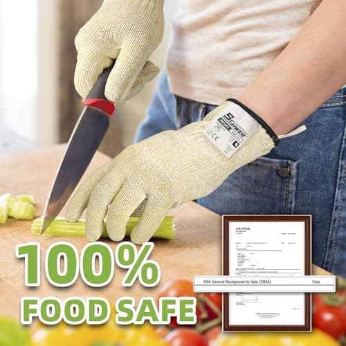 Schwer SlicePro Ultra-Durable ANSI Cut Resistant Gloves PR1501, 10X Reinforced Food Grade Cutting Glove, Mandoline Gloves for Kitchen Meat Cutting, Oyster Shucking, Fish Fillet Processing, M - Thumbnail 4