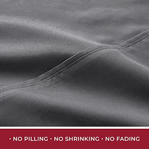 Mellanni 400 Thread Count Cotton Sateen Bedding Set - 4 Piece Bed Sheets Set - Fits Mattresses up to 16" Deep - Cooling Sheet for Hot Sleepers (Full, Gray) - Thumbnail 3