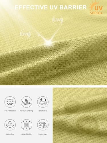 Comdecevis Workout T-Shirts for Men Quick Dry Lightweight UPF 50+ Sun Comfort Colors T-Shirts Gym Tops 3XL(42) Sage Green - Thumbnail 6