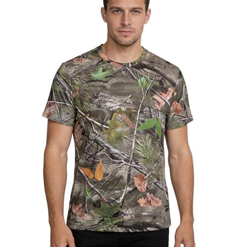 ARRIS Ghost Veil Camo Performance Short Sleeve Shirt for Men – Lightweight Stretch Tee with Elastic Thread Stitching, 4-Way Stretch, UV Protection & Cooling Breathable Outdoor Fabric