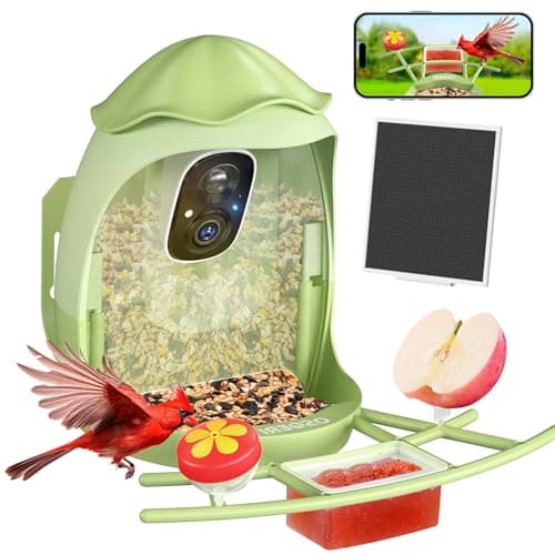 ​Osoeri AI Smart Bird Feeder with Camera - 2K HD Live Video & AI Identify Birds, Solar Powered Birdfeeder for Outdoors, 2.4GHz WiFi, Real-Time Alerts, Best Gifts for Bird Lovers & Families - Image 1