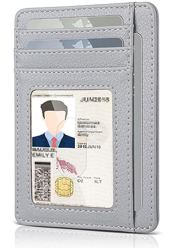 Teskyer Slim Wallet for Men, Minimalist Front Pocket RFID Blocking Leather Wallet Credit Card Holder for Men & Women - Image 1