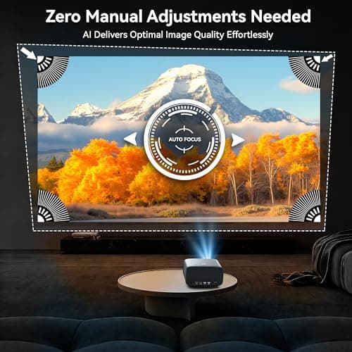 【2000 ANSI/4K Supported/30W Dolby/Official Apps】OS 2.0 Smart Projector with WiFi and Bluetooth, Portable Home Theater Movie Projector, AI Auto Focus & Keystone, 400'' Display Indoor/Outdoor Proyector - Thumbnail 5