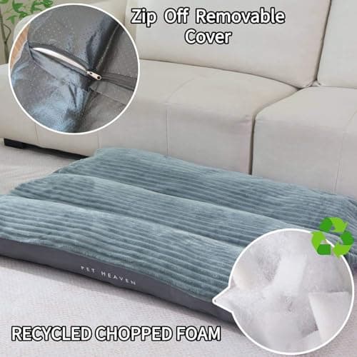 Big Dog Bed for Large Sized Dogs - Dog Crate Pad Removable Washable Cover, Non-Slip Bottom, Pet Mat Comfort Cushion for Joint Relief, Deep Sleep & Home Decor - Thumbnail 4