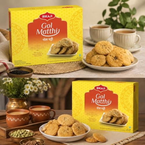 Bikaji Gol Mathi, 14.11 oz ( 400 g ) – Authentic Indian Savory Crackers (Mathri) – Indian Sweets, Handcrafted Flaky Snack Bites with Traditional Spices – Bikaneri Namkeen – Ready-to-Eat Festive Snack for Parties & Everyday Munching - Thumbnail 6