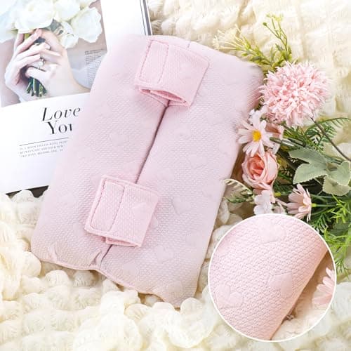 BEYOUDO Seat Belt Pillow Post Surgery, Chemo Port Pillow for Seatbelt Chest Protector Chemo Patients Pacemaker Heart Surgery Recovery Support Cushion Gifts Women with Insert Ice Pockets - Thumbnail 2