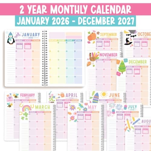 2026-2027 Monthly Planner - 2 Year Monthly Planner 2026-2027, Month Calendar Planners from Jan 2026 to Dec 2027, 26-27 Academic Planners for School, Cute Planning Supplies for Home & Office - Thumbnail 3