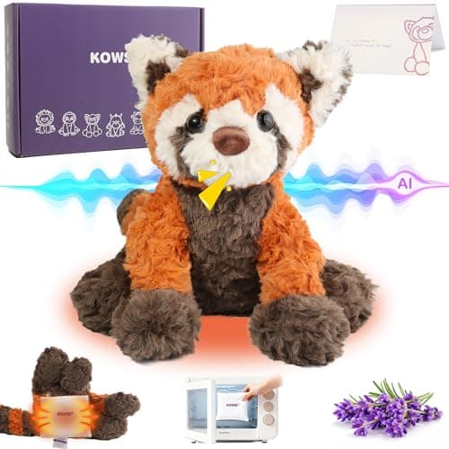 KOWSI® AI Interactive Talking Red Panda Plush – 1.4LB Microwavable Heatable Stuffed Animal with Tourmaline Lavender Heat Pad - 10" Educational STEM Toy Gifts to Learning Language Speaking - Image 1