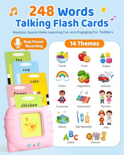 Aullsaty Toddler Toys Talking Flash Cards for 1 2 3 4 5 6 Year Old Boys and Girls, Autism Sensory Toys for Autistic Children, Learning Educational Montessori Speech Therapy 248 Sight Words Kids Gifts - Thumbnail 3