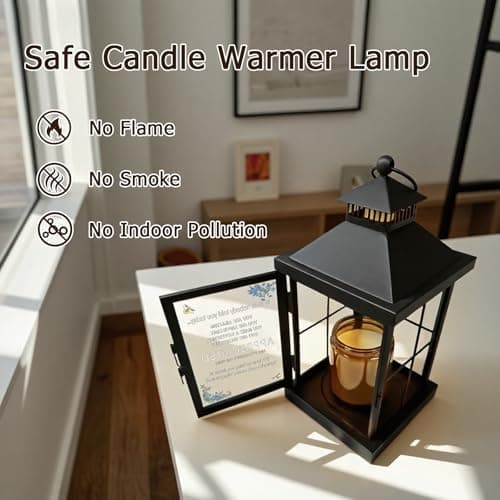 Candle Warmer Lamp with Timer,Lantern Warmer Compatible with 3 Wick Candles,Vintage Dimmable Lamp Candle Warmer Lantern with Glass Motivational Quote Desk Sign Decor Home Office Desk Decor - Thumbnail 6