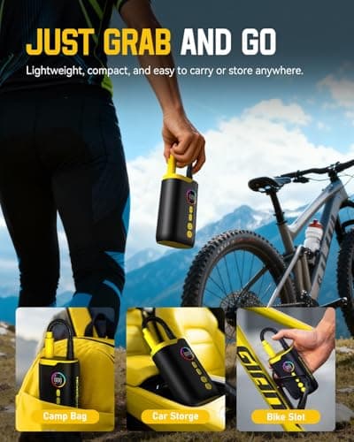 NEVERLAND Tire Inflator Portable Air Compressor - 150 PSI Electric Air Pump for Car Tires with Auto Shut, Cordless Tire Air Pump for Bicycle, Motorcycle, Bike Tire Pump with Gauge - Thumbnail 5