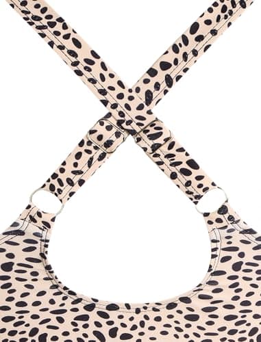 ZAFUL Women Leopard Bikini Top - Supportive Ruched Swim Top Only 2025 Retro Bathing Suit Tops for Large Bust (Leopard XXL) - Thumbnail 6