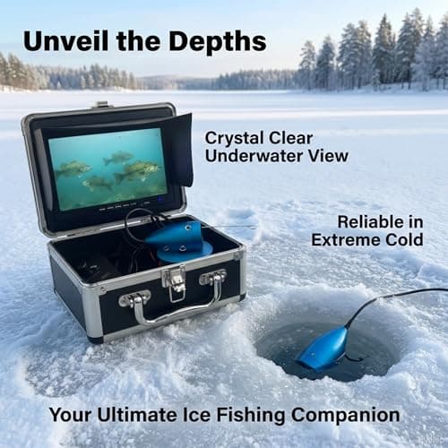 7” Underwater Fishing Camera 1080P HD Fish Finder & Portable Fishing Camera with 12 IR + 12 White LEDs, 30m Cable, 10000mAh Battery, Waterproof Ice Fishing Camera for Boat, Lake & River - Thumbnail 5
