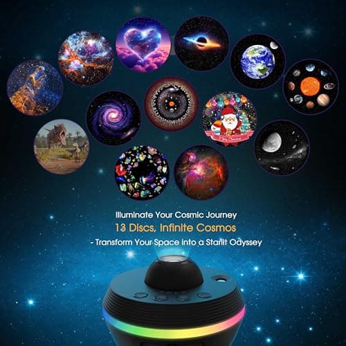 L LOHAS LED Galaxy Projector, Star Projector Planetarium Night Light, 13 in 1 HD Space Night Light Projector with Light Strip Meteor for Kids Bedroom Birthday Christmas Gift - Thumbnail 3