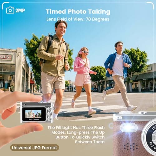 Mini Keychain Camera, 1080P Y2k Keychain Digital Camera with 0.96" Screen, Portable 20g Vintage Camcorder for Vlogging, Travel, Concerts and EDC, Retro Tiny Video Camera with Flash, 32G SD Card,Type-C - Thumbnail 3