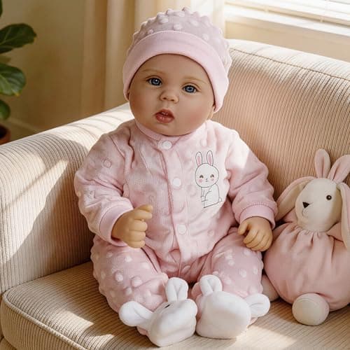 Milidool Reborn Baby Dolls Lifelike Girl Doll 18 inch Realistic Newborn Baby Doll Real Looking Silicone Baby Dolls Girl with Feeding Complete Accessories for 3+ Years Old Gifts - Image 1