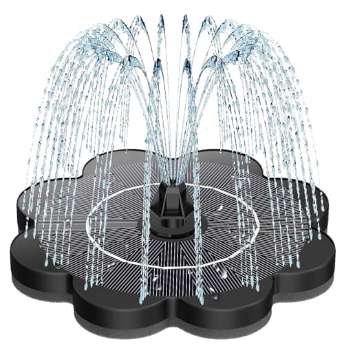 SZMP Solar Water Fountain with Flower Pattern No Battery,Faster Conversion Solar Bird Bath Fountains Glass Solar Panel,Solar Fountain for Bird Bath Garden Small Ponds Outdoor Décor