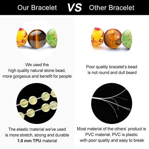 M MOOHAM Bracelets for Men Gifts - Chakra Lava Rock Beaded Tiger Eye Bracelets for Men Adjustable Jewelry Gifts - Thumbnail 5