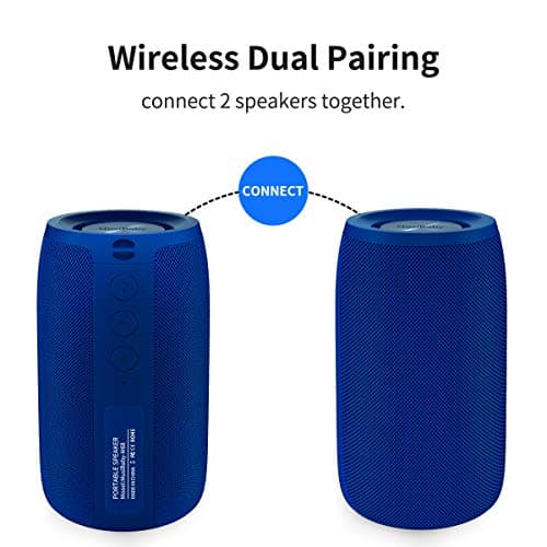 Bluetooth Speaker,MusiBaby Speaker,Outdoor, Portable,Waterproof, Speakers Bluetooth Wireless,Dual Pairing, Bluetooth 5.0,Loud Stereo,Booming Bass,1500 Mins Playtime for Home&Party Speaker Gifts(Blue) - Thumbnail 5