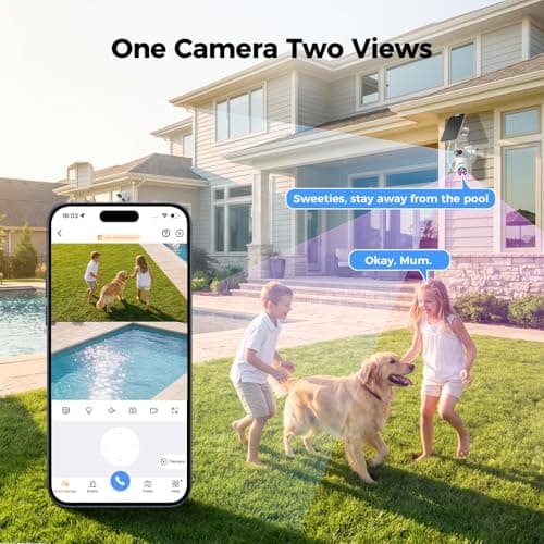 Dual Lens Solar Security Camera Wireless Outdoor – 2.5K HD No Blind Spot with PIR Motion Detection, 360° PTZ, Full Color Night Vision, 5G/2.4GHz WiFi, IP65 Waterproof for Home, Business & Outdoor Use - Thumbnail 6