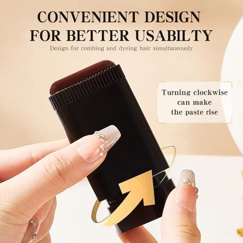 1 Pack Hair Color Stick Brownish Black for Gray Coverage Temporary Hair Dye Wand for Quick Root Touch Up Easy Washable & Non-Damaging Formula - Thumbnail 6