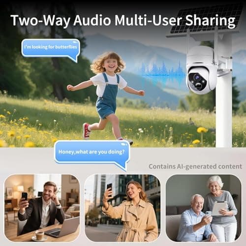 Goalake 3MP 2K Solar PTZ Security Camera, Battery Wireless Outdoor 360° View,AI Motion Detection,2-Way Talk,Spotlight Siren,IP65,No Monthly Fee,Cloud/up to 512GB SD Storage (Pre-Inserted a SD Card) - Thumbnail 6