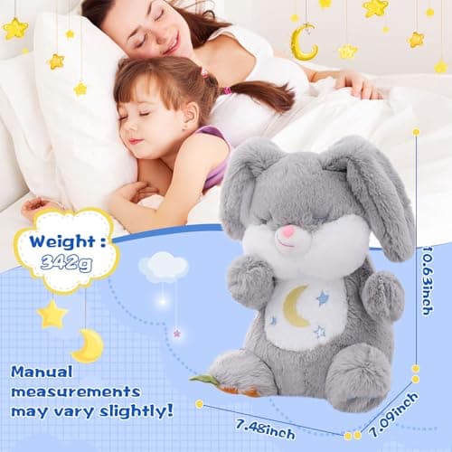 MIAODAM Soothing Breathing Bunny Plush with Relaxing Music, Hugging Toy - Thumbnail 2