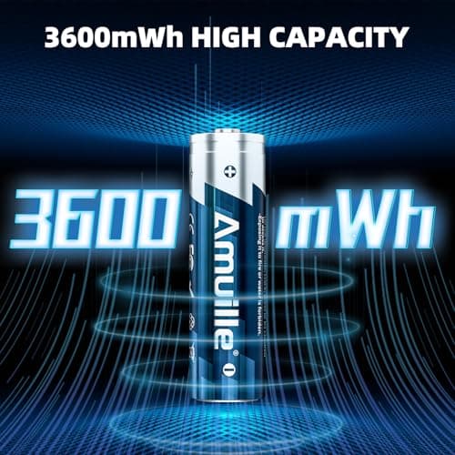 Rechargeable AA Batteries Lithium with Fast Charger, 8 Pack 1.5V 3600mWh Double A Batteries Rechargeable Lithium AA Battery with Charging Storage Box for Blink Outdoor Xbox and electronic devices - Thumbnail 3