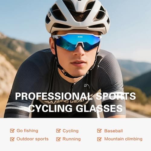 suoso Polarized Sports Sunglasses for Men: Women UV Protection youth Cycling Running Baseball Sun Glasses Softball Goggles Blue - Thumbnail 2