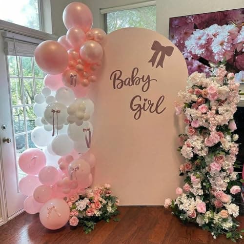 Pearl Pink Balloons, 60Pcs 12Inch Pink and White Balloons Including Double Stuffed Pink Pastel Macaron Light Pink White Clear Balloons for Wedding Bridal Shower Baby Shower Birthday Party Decorations - Thumbnail 5