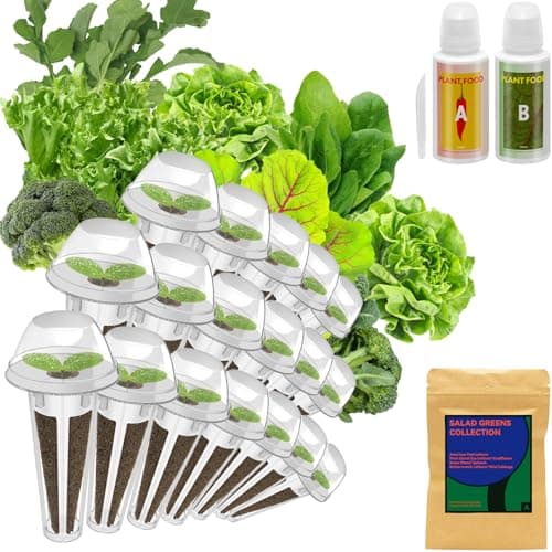 inbloom Salad Green Seed Pod Kit for AeroGarden, Ahopegarden, GARDENCUBE, MUFGA, 18 Pods (350+ Seeds with American Fast/Paris Island/Buttercrunch Lettuce, Swiss Chard, Spinach, Cauliflower, Cabbage) - Image 1
