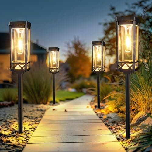 KOOPER Taller Solar Pathway Lights Outdoor, 8 Pack Upgraded Brighter Solar Garden Lights Solar Powered, Up To 15 Hours Outdoor Solar Lights for Yard Landscape Lighting Path Walkway Driveway Sidewalk - Thumbnail 4