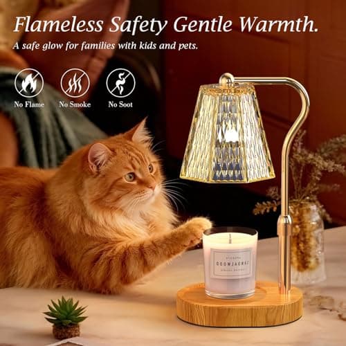 Candle Warmer Lamp with Timer Dimmable Gifts for Women, Adjustable Height Wax Warmer Lamp for Scented Candles, House Warming Gifts for New Home Modern Farmhouse Decor - Thumbnail 5