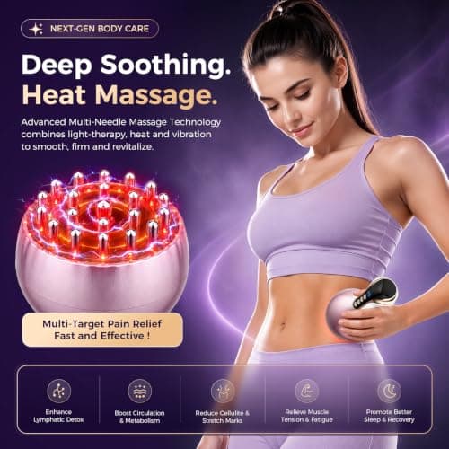Lihsykds Lymphatic Drainage Massager & Anti Cellulite Massage Tool,Helps Reduce Stretch Marks & Cellulite，for Belly, Arms & Legs,Body Sculpting Machine with Microcurrent, Light, Heat & Vibration - Thumbnail 2