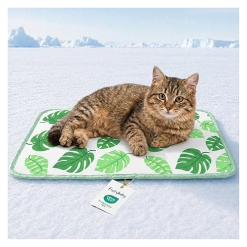 Dog Cooling Mat for Dogs & Cats, Soft Breathable Cooling Pad for Dog Bed, 23"x18" Self Cooling Crate Mat for Dogs, No Gel Washable Non-Slip Pet Cooling Mat Indoor Outdoor, Leaf - Image 1